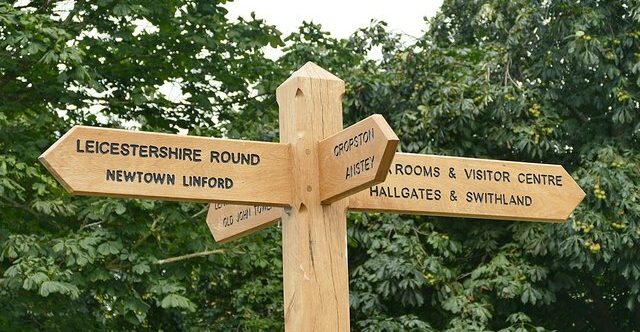 Footpath sign in Bradgate Park